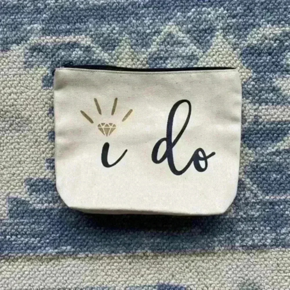 Bridal Canvas Cosmetic Pouch “I Do”